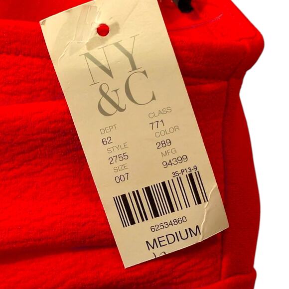 New York & Company Quarter Sleeve Back Zip Red Sheath Dress - M - Picture 11 of 11